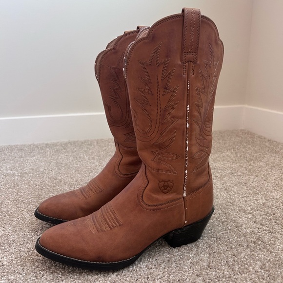 Ariat Women's Heritage X Toe Elastic Wide Calf Western Snip Toe Boot-10040425 - Picture 2 of 12